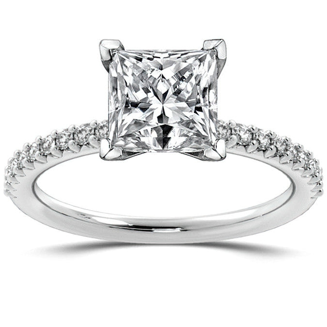 Round Brilliant Moissanite Shared-Prong Semi-Eternity Ring (0.20ct)
