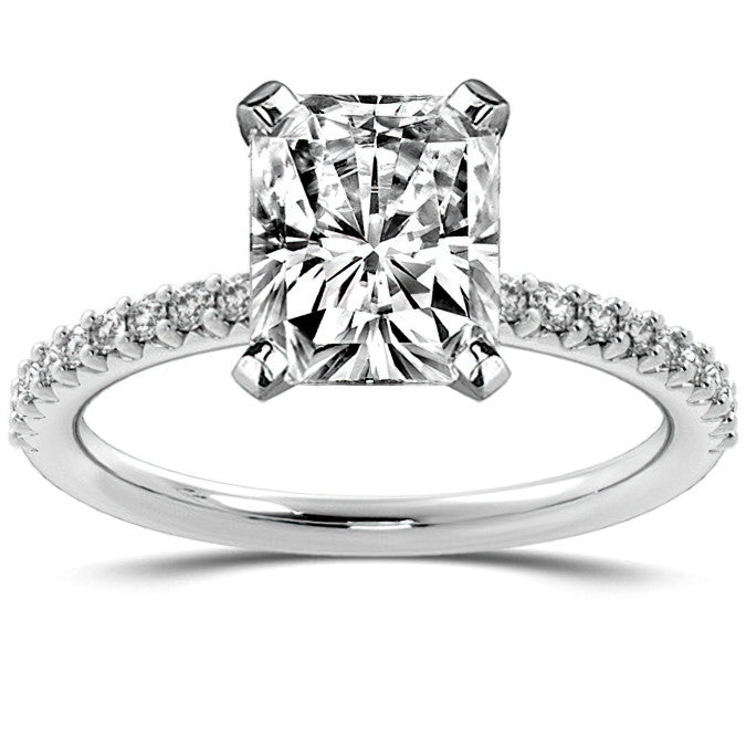 Round Brilliant Moissanite Shared-Prong Semi-Eternity Ring (0.20ct)