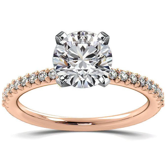 Round Brilliant Moissanite Shared-Prong Semi-Eternity Ring (0.20ct)