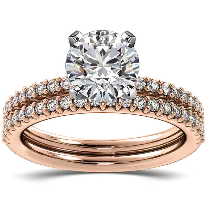 Round Brilliant Moissanite Shared-Prong Semi-Eternity Ring (0.20ct)