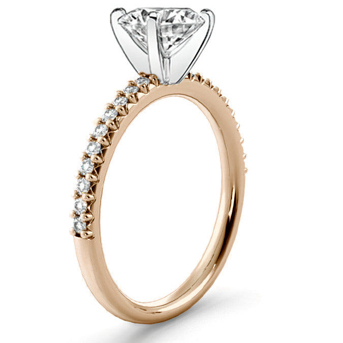 Round Brilliant Moissanite Shared-Prong Semi-Eternity Ring (0.20ct)