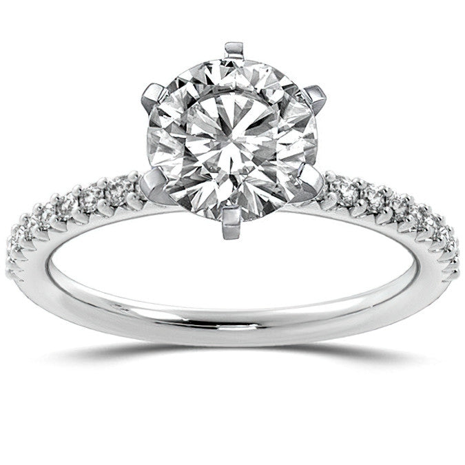 Round Brilliant Moissanite Shared-Prong Semi-Eternity Ring (0.20ct)