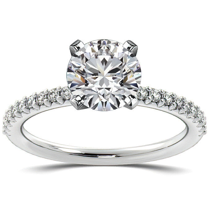 Round Brilliant Moissanite Shared-Prong Semi-Eternity Ring (0.20ct)