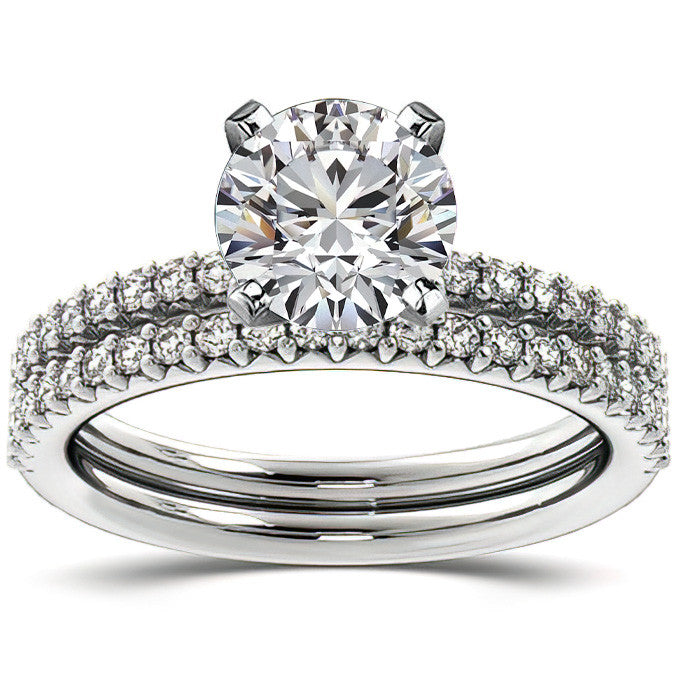 Round Brilliant Moissanite Shared-Prong Semi-Eternity Ring (0.20ct)