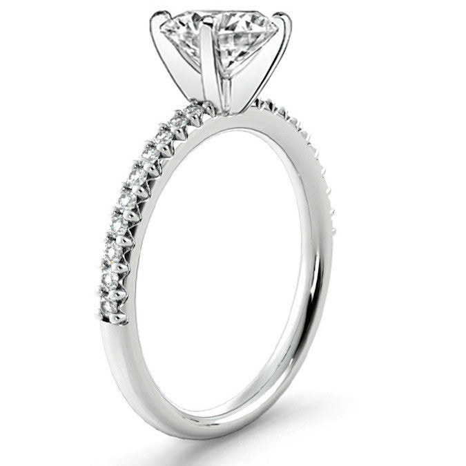 Round Brilliant Moissanite Shared-Prong Semi-Eternity Ring (0.20ct)