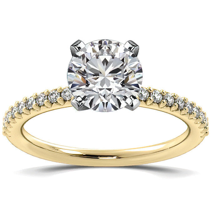 Round Brilliant Moissanite Shared-Prong Semi-Eternity Ring (0.20ct)