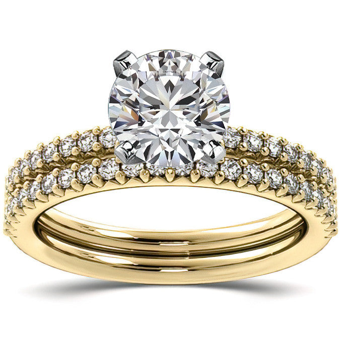 Round Brilliant Moissanite Shared-Prong Semi-Eternity Ring (0.20ct)