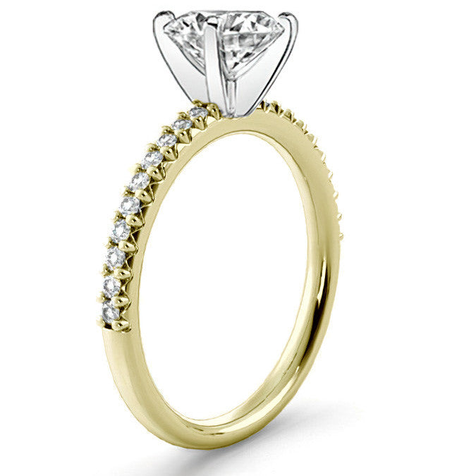 Round Brilliant Moissanite Shared-Prong Semi-Eternity Ring (0.20ct)