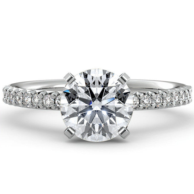 Round Brilliant Moissanite Shared-Prong Semi-Eternity Ring (0.20ct)