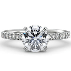 Round Brilliant Moissanite Shared-Prong Semi-Eternity Ring (0.20ct)