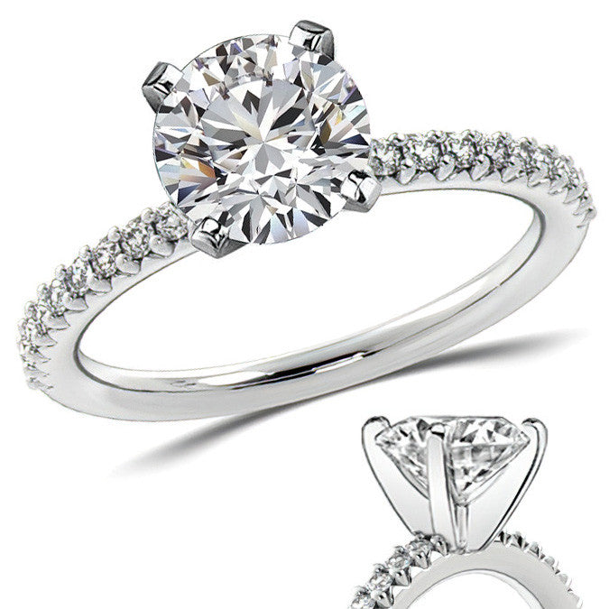 Round Brilliant Moissanite Shared-Prong Semi-Eternity Ring (0.20ct)