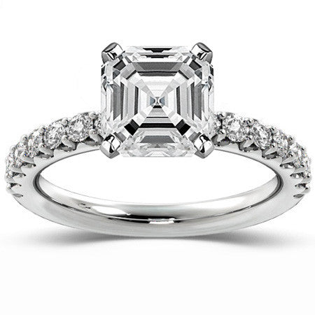 Round Brilliant Moissanite Shared-Prong Semi-Eternity Ring (0.42ct)