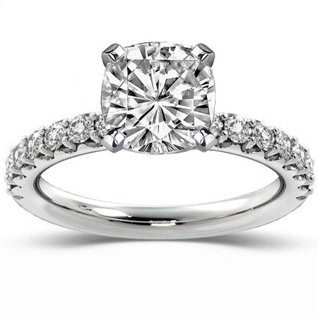 Round Brilliant Moissanite Shared-Prong Semi-Eternity Ring (0.42ct)
