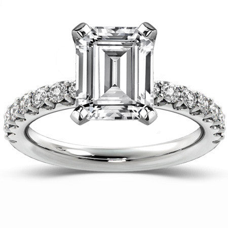 Round Brilliant Moissanite Shared-Prong Semi-Eternity Ring (0.42ct)