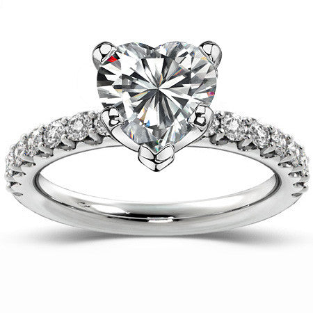 Round Brilliant Moissanite Shared-Prong Semi-Eternity Ring (0.42ct)
