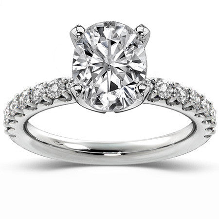 Round Brilliant Moissanite Shared-Prong Semi-Eternity Ring (0.42ct)