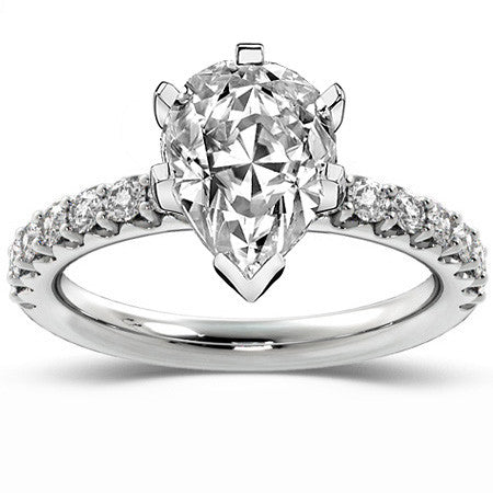 Round Brilliant Moissanite Shared-Prong Semi-Eternity Ring (0.42ct)