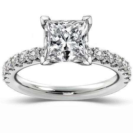 Round Brilliant Moissanite Shared-Prong Semi-Eternity Ring (0.42ct)