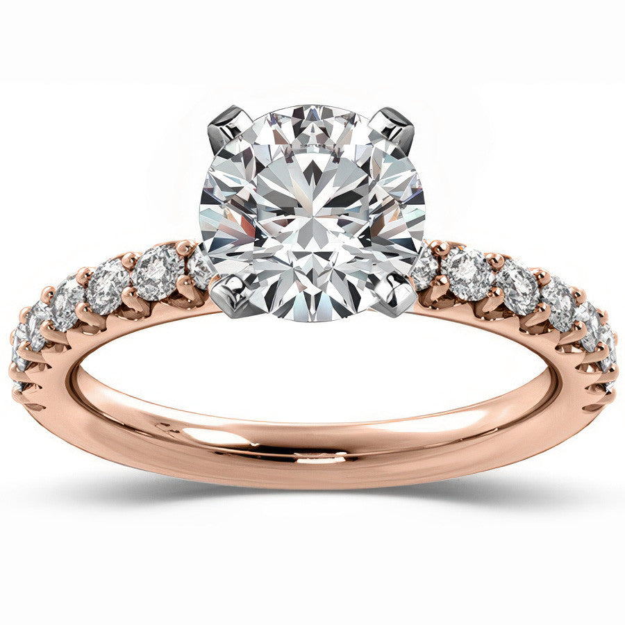 Round Brilliant Moissanite Shared-Prong Semi-Eternity Ring (0.42ct)
