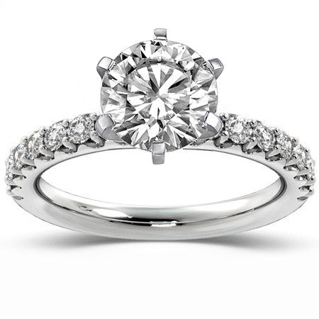 Round Brilliant Moissanite Shared-Prong Semi-Eternity Ring (0.42ct)