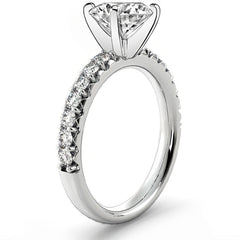 Round Brilliant Moissanite Shared-Prong Semi-Eternity Ring (0.42ct)
