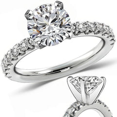 Round Brilliant Moissanite Shared-Prong Semi-Eternity Ring (0.42ct)