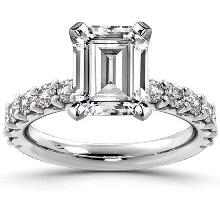 Round Brilliant Moissanite Shared-Prong Semi-Eternity Ring (0.72ct)