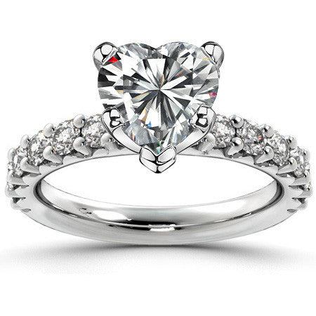 Round Brilliant Moissanite Shared-Prong Semi-Eternity Ring (0.72ct)