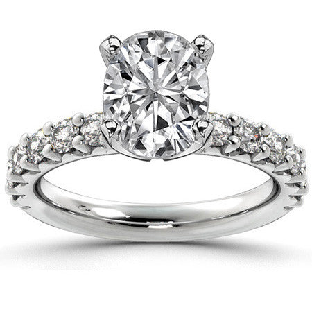 Round Brilliant Moissanite Shared-Prong Semi-Eternity Ring (0.72ct)