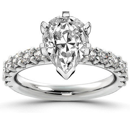 Round Brilliant Moissanite Shared-Prong Semi-Eternity Ring (0.72ct)