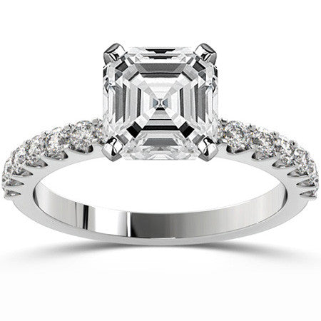 Round Brilliant Moissanite Shared Prong Semi-Eternity Ring (0.42ct)