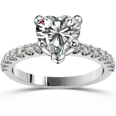 Round Brilliant Moissanite Shared Prong Semi-Eternity Ring (0.42ct)