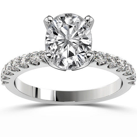 Round Brilliant Moissanite Shared Prong Semi-Eternity Ring (0.42ct)