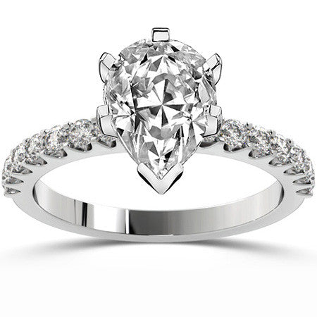 Round Brilliant Moissanite Shared Prong Semi-Eternity Ring (0.42ct)