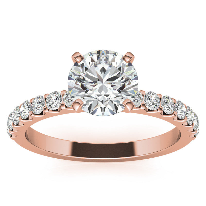 Round Brilliant Moissanite Shared Prong Semi-Eternity Ring (0.42ct)