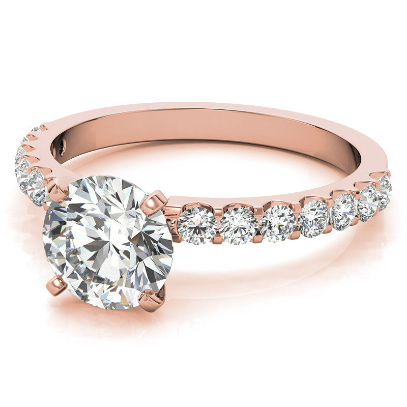 Round Brilliant Moissanite Shared Prong Semi-Eternity Ring (0.42ct)