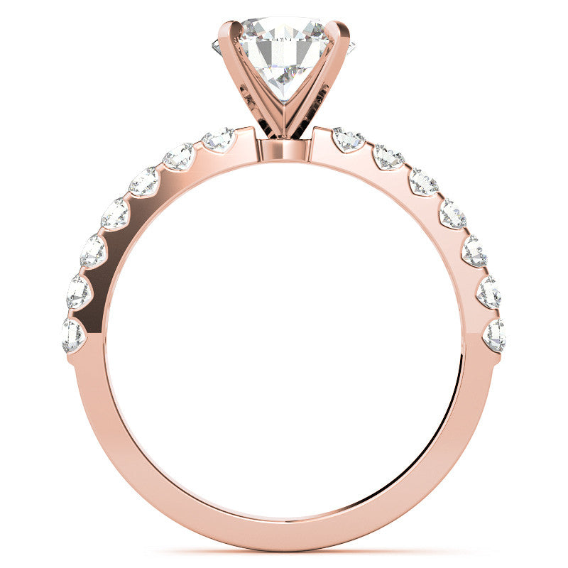 Round Brilliant Moissanite Shared Prong Semi-Eternity Ring (0.42ct)