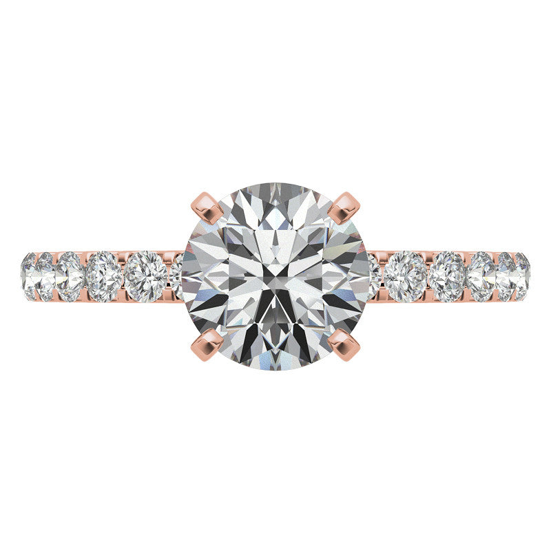 Round Brilliant Moissanite Shared Prong Semi-Eternity Ring (0.42ct)