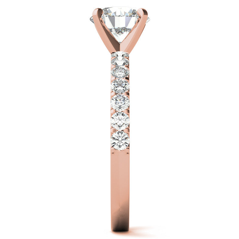 Round Brilliant Moissanite Shared Prong Semi-Eternity Ring (0.42ct)