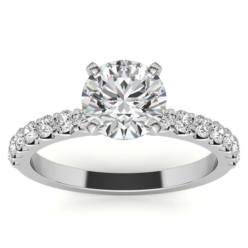 Round Brilliant Moissanite Shared Prong Semi-Eternity Ring (0.42ct)