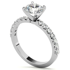 Round Brilliant Moissanite Shared Prong Semi-Eternity Ring (0.42ct)