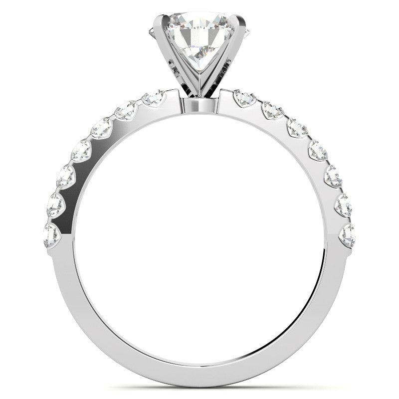 Round Brilliant Moissanite Shared Prong Semi-Eternity Ring (0.42ct)