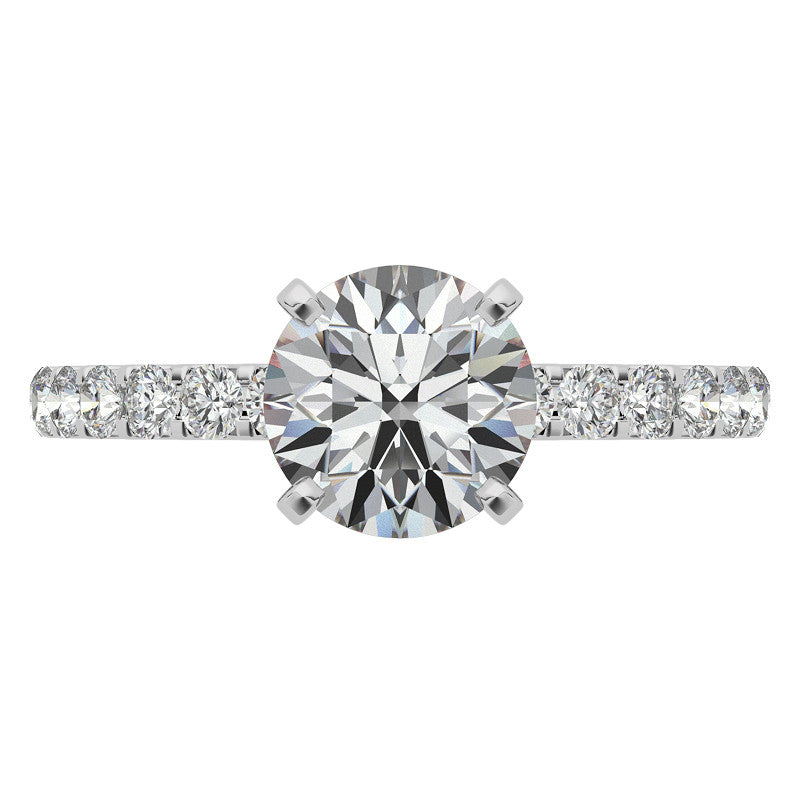 Round Brilliant Moissanite Shared Prong Semi-Eternity Ring (0.42ct)