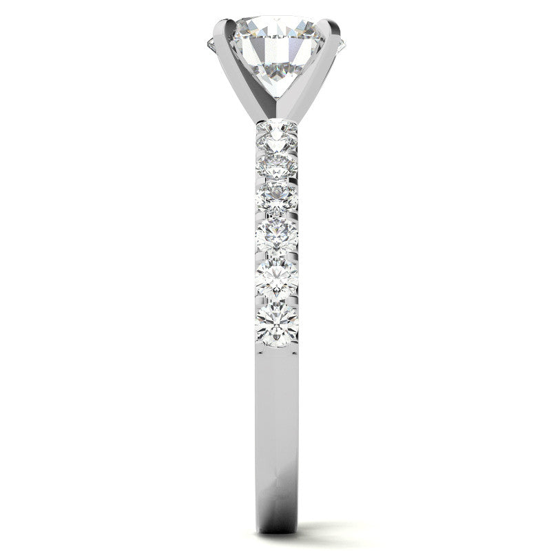 Round Brilliant Moissanite Shared Prong Semi-Eternity Ring (0.42ct)