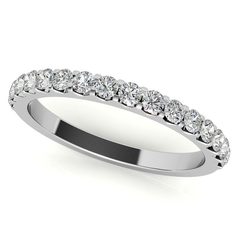Round Brilliant Moissanite Shared Prong Semi-Eternity Ring (0.42ct)