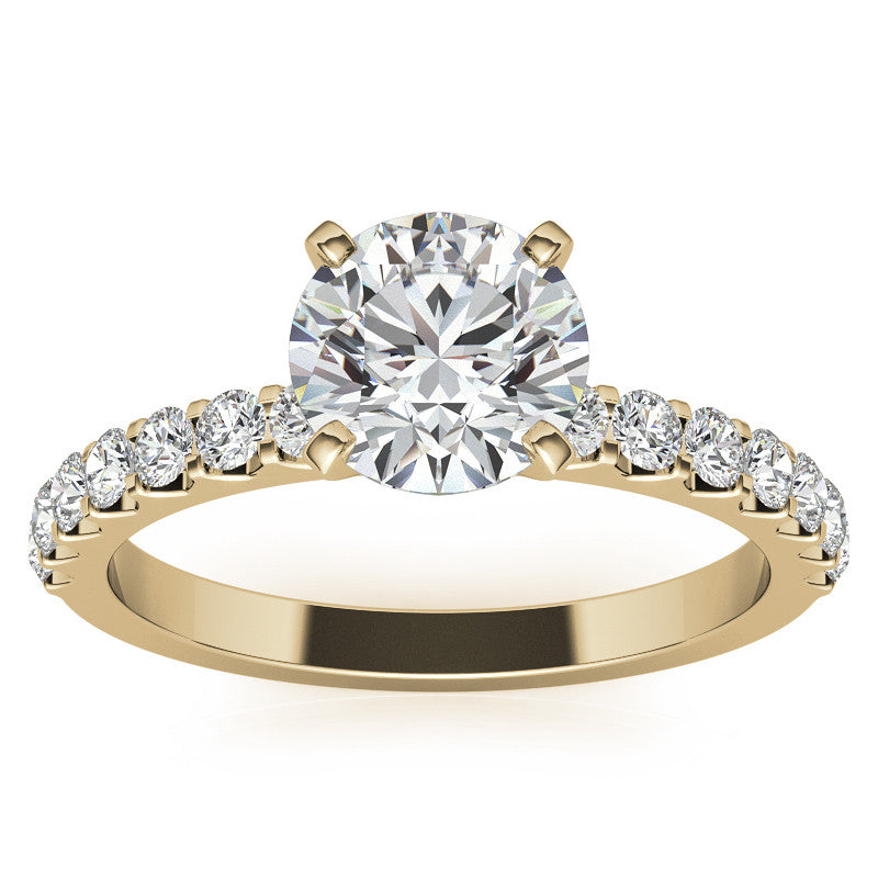 Round Brilliant Moissanite Shared Prong Semi-Eternity Ring (0.42ct)