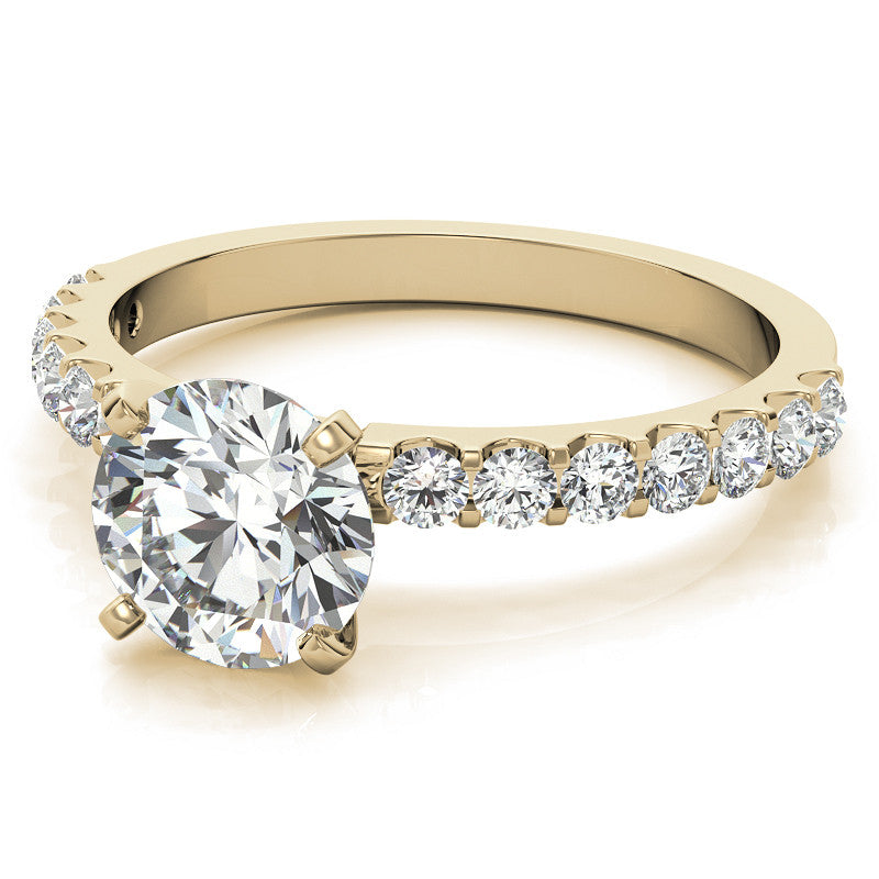 Round Brilliant Moissanite Shared Prong Semi-Eternity Ring (0.42ct)