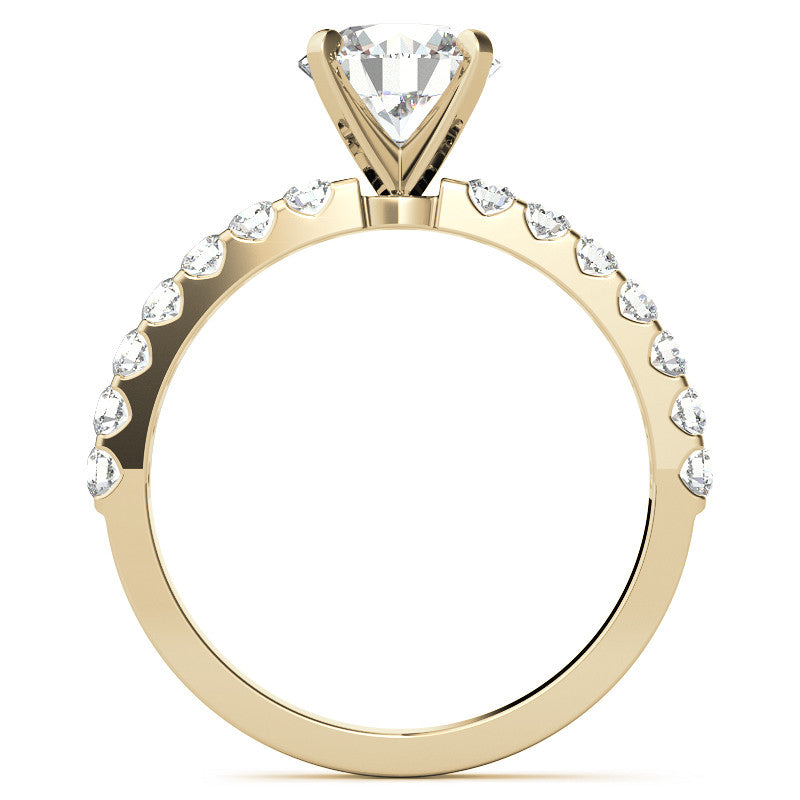 Round Brilliant Moissanite Shared Prong Semi-Eternity Ring (0.42ct)