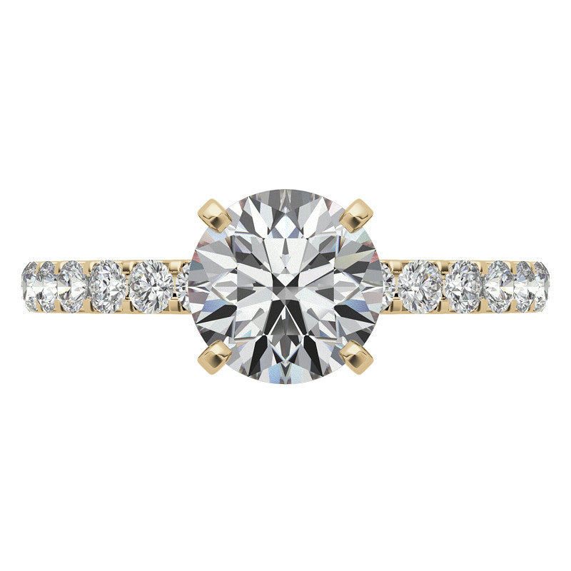 Round Brilliant Moissanite Shared Prong Semi-Eternity Ring (0.42ct)