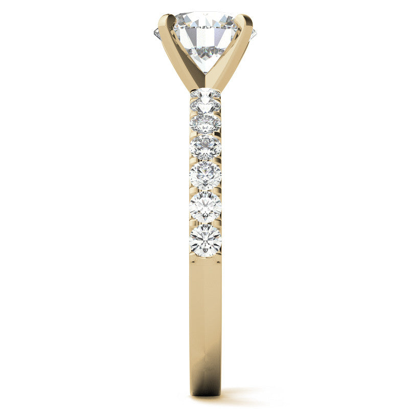 Round Brilliant Moissanite Shared Prong Semi-Eternity Ring (0.42ct)